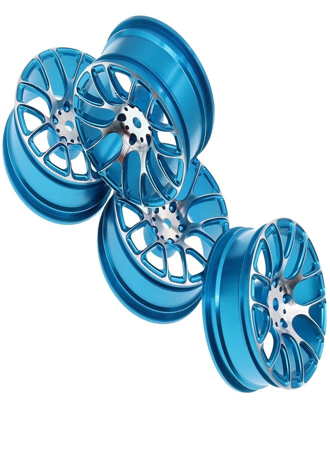 Treehobby 4 قطع من جنوط عجلات معدنية من Treehobby، محاور سداسية 12 مم، عرض 26 مم، متوافقة مع Tamiya TT-01 Kyosho RedCat Sakura D4 XIS HSP 1/10 RC Drift On-Road Racing Touring Car Upgrades Parts (أزرق) - Image 3